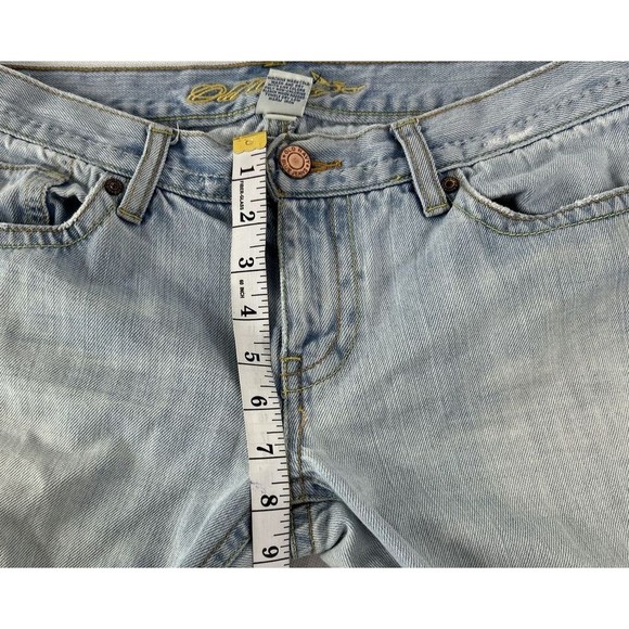 Old Navy 8 Bootcut Blue Jeans Denim Gold Details Ripped‎ y2k Festival Grunge VTG - Picture 15 of 16